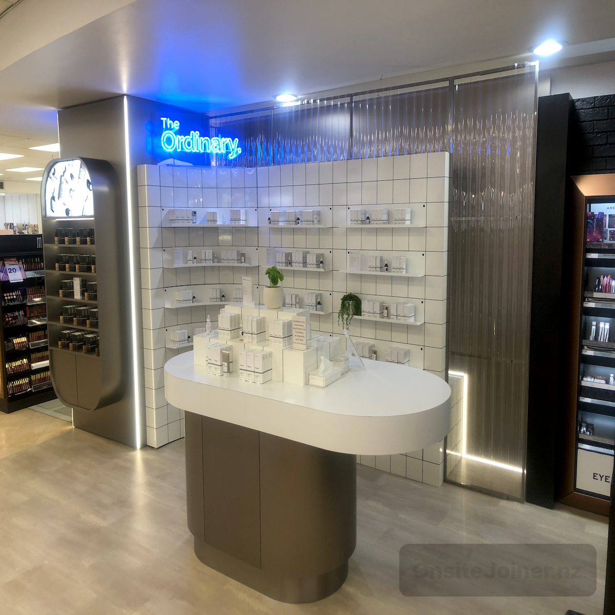 The Ordinary retail display stand — custom commercial joinery by OnsiteJoiner