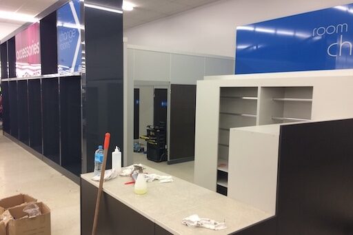 Kmart Rotorua changing rooms — partitions and cabinetry by OnsiteJoiner